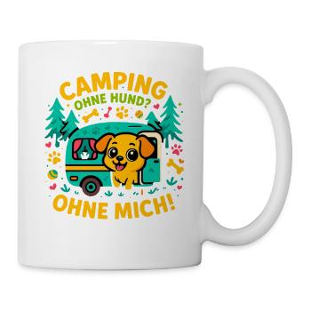 Camping Hundeliebe Urlaub, Geschenk Hundecamper - Tasse - Weiß - Rechts
