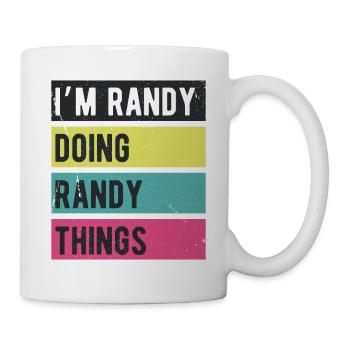 Ich bin Randy und mache Randy Things Retro Colors - Tasse - Weiß - Rechts