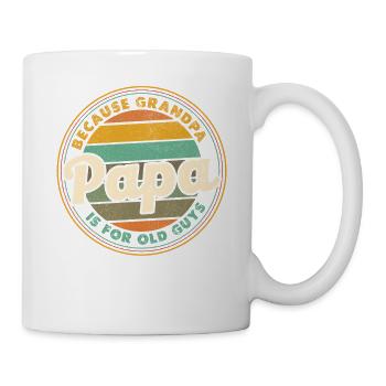 Papa Retro Abzeichen Sonnenuntergang - Tasse - Weiß - Rechts