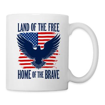 Land of the Free Home of the Brave USA Adler - Mug - white - Right