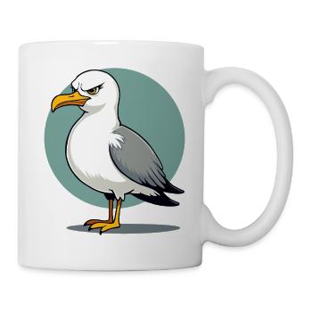Naughty Seagull Funny Coastal Child Maritime - Mug - white - Right