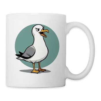 Naughty Seagull Funny Coastal Child Maritime - Mug - white - Right