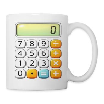 Icône de calculatrice néon Tee - Mug blanc - blanc - Droite