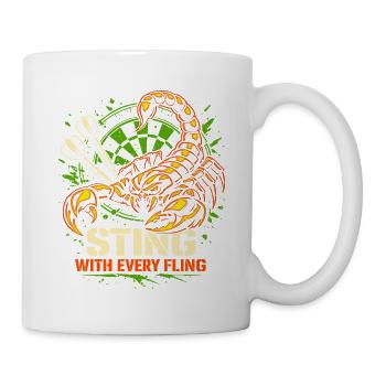 Darts | Sting with every Fling - Skorpion - Tasse - Weiß - Rechts