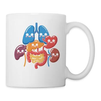 Lustige Verdauungsorgane Cartoon - Tasse - Weiß - Rechts