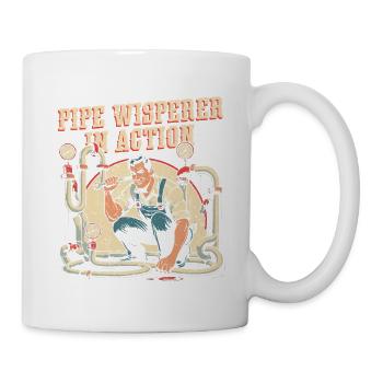 Rohrleger Rohrleitungsbauer Pipe Whisperer - Tasse - Weiß - Rechts