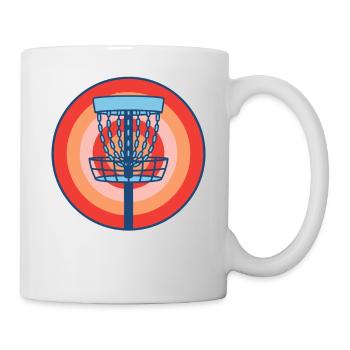 Disc Golf Basket Retro fliegende Discgolf-Szene - Tasse - Weiß - Rechts