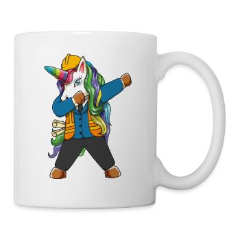 Dabbing Unicorn Engineer Construction Worker - Mug - white - Right