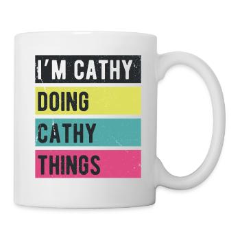 Ich bin Cathy, mache Cathy Things Retro Colors - Tasse - Weiß - Rechts