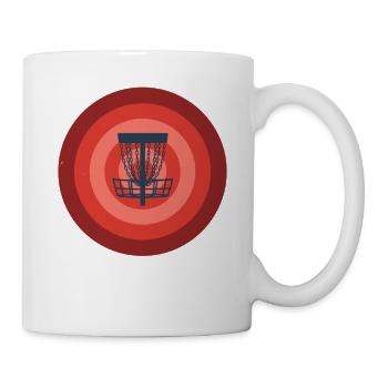 Disc Golf Korb Ziel Lustige Disc Fliegende Scheibe - Tasse - Weiß - Rechts