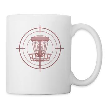 Disc Golf Korb Ziel lustiger Disc Golfer fliegt - Tasse - Weiß - Rechts