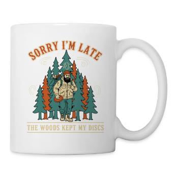 Désolé pour le retard Les bois ont gardé mes disques Disc golf - Mug blanc - blanc - Droite