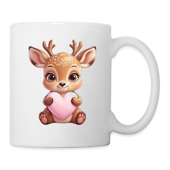 Petit faon au cœur - Mug blanc - blanc - Droite