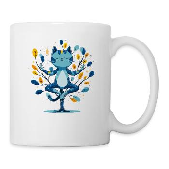 Blue meditation hangover in the tree - Mug - white - Right