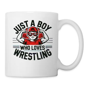 Lutte, Ringen, juste un garçon qui aime la lutte - Mug blanc - blanc - Droite