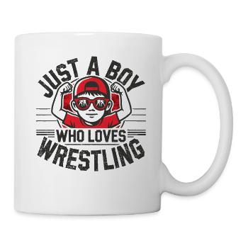 Lutte, Ringen, juste un garçon qui aime la lutte - Mug blanc - blanc - Droite
