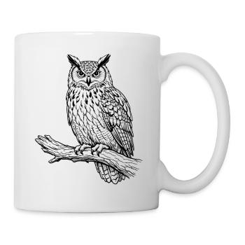 owl on Branch - Mug - white - Right