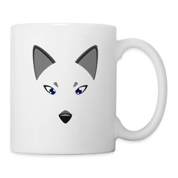 Polarfuchsgesicht lustiges Tier Faules DIY-Kostüm - Tasse - Weiß - Rechts