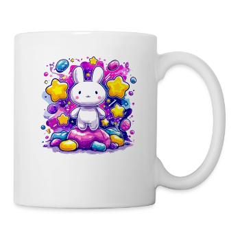Mondhase im Sternenzauber - Tasse - Weiß - Rechts