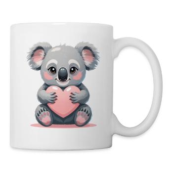 Koala câlin avec un cœur - Mug blanc - blanc - Droite