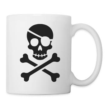 Classic Jolly Roger Pirate Skull - Mug - white - Right