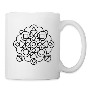 Geometric mandala with clear symmetry - Mug - white - Right