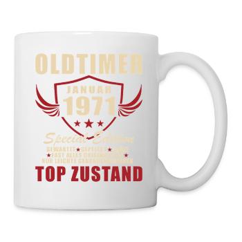 Cadeau pour le 55e anniversaire Voiture Classique janvier 1971 - Mug blanc - blanc - Droite