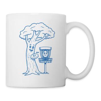 Disque volant drôle de Disc Golf BONK Arbre et Panier - Mug blanc - blanc - Droite