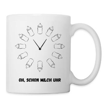 Uhr aus Babyflaschen - Tasse - Weiß - Rechts