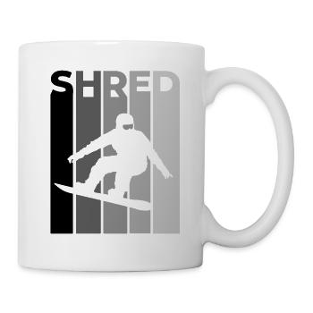 SHRED Snowboarder – Snowboard Spruch & Action - Tasse - Weiß - Rechts