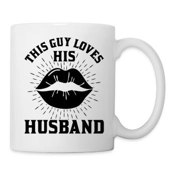 This guy loves his husband - Mug - white - Right