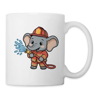 Feuerwehr elefant Schlauchspritzer - Tasse - Weiß - Rechts
