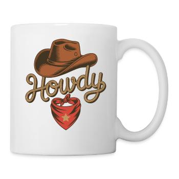 Howdy Cowboy - Conception de corde western - Mug blanc - blanc - Droite