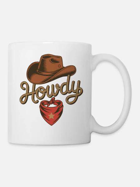 Howdy Cowboy - Western Rope Design - Tasse - Weiß