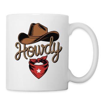 Howdy Cowboy - Conception de corde western - Mug blanc - blanc - Droite
