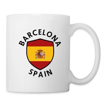 Shield of Barcelona in colorful flag - Mug - white - Right