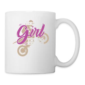 Dirtbiken, ich fahre wie ein Mädchen, versuche mitzuhalten - Tasse - Weiß - Rechts