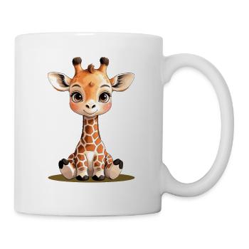 Süße Giraffenfreundin im Cartoon - Tasse - Weiß - Rechts