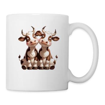 Duo de vaches Amitié câline - Mug blanc - blanc - Droite
