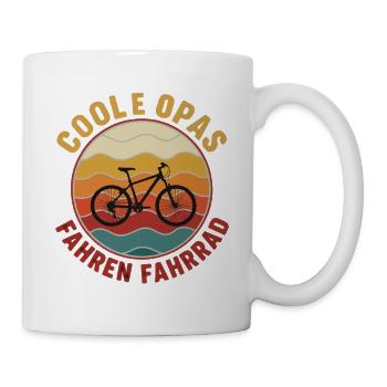 Coole Opas fahren Fahrrad - Tasse - Weiß - Rechts