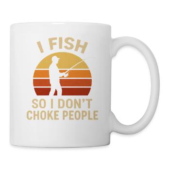 Je pêche pour ne pas étrangler les gens Pêcheur Spruch Angel - Mug blanc - blanc - Droite