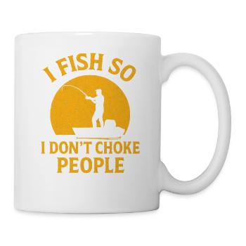 Je pêche pour ne pas étrangler les gens Pêcheur Spruch Angel - Mug blanc - blanc - Droite