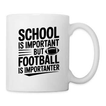 L’école est importante mais le football est plus important - Mug blanc - blanc - Droite