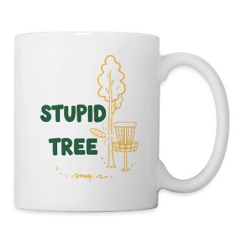 Blöder Baum lustiger Discgolfer Frisbee Golf - Tasse - Weiß - Rechts