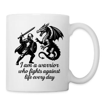 Guerrier de la vie - Mug blanc - blanc - Droite