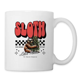 Sloth Relax – Chill Pattern Cannabis défectueux - Mug blanc - blanc - Droite