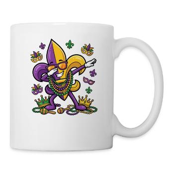 Taponnage de fleur de lys Mardi Gras dab fleur de lys - Mug blanc - blanc - Droite