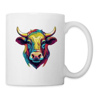 Stier Tier Comic - Tasse - Weiß - Rechts
