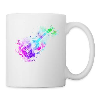 Hawaiian Ukulele Uke Watercolor - Tasse - Weiß - Rechts