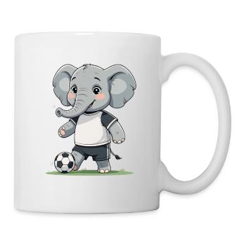 Elefant Fußballkicker - Tasse - Weiß - Rechts